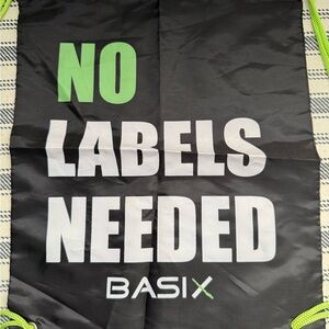 Andrew Christian Black Drawstring Bag with Green Highlights